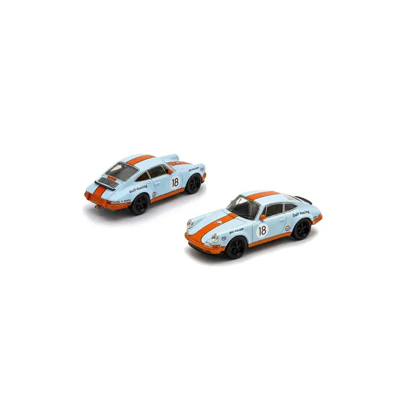 *PRE-ORDER* Singer 911 (964) Coupe Orange Blue Livery (Chance of Chase Car), 1:64 Scale — image 1