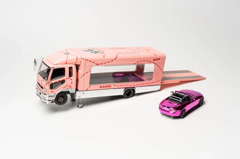 *PRE-ORDER* Fuso Fighter (1024) Transporter with MX-5 Spec Miata (NC1) Pink (Limited Gift Set), 1:64 Scale — image 2