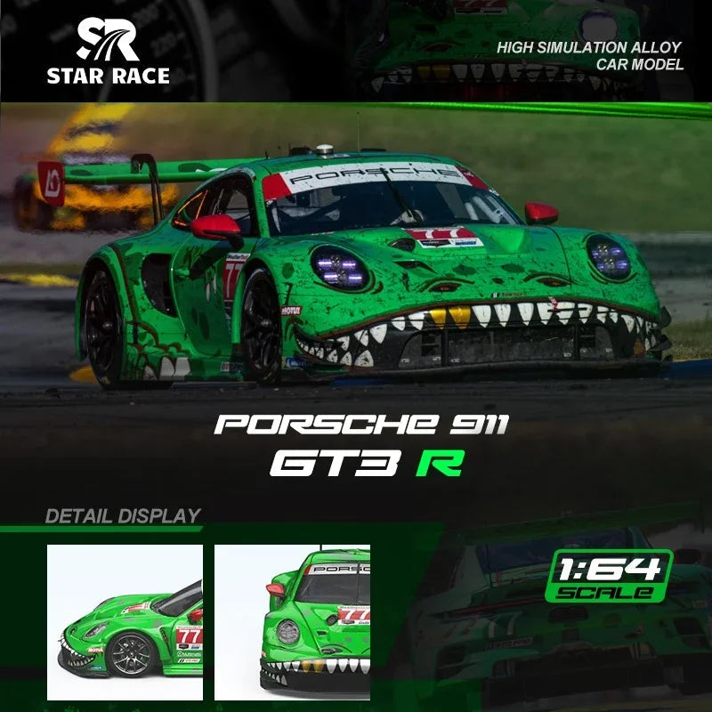Porsche diecast Rexy 911 GT3 R Black Dragon #80 & #77 AO Racing Green (Bundle Pack) — image 3