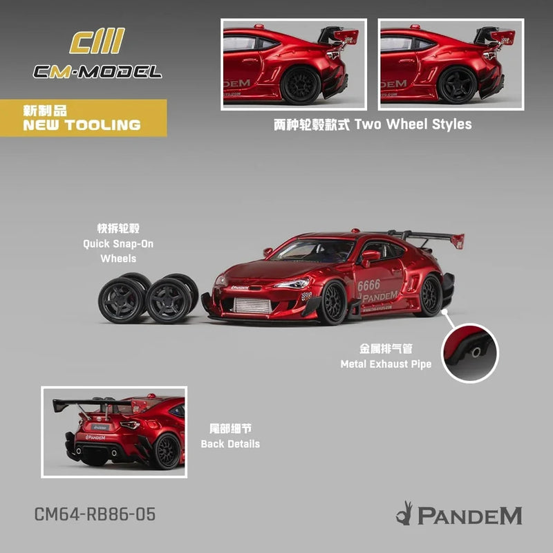 *PRE-ORDER* Toyota GT86 Pandem Widebody V3.5, 1:64 Scale (Metallic Red) — image 1