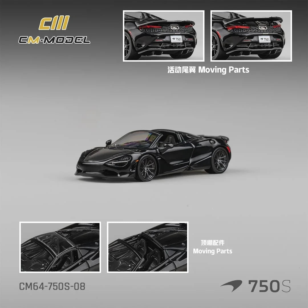 *PRE-ORDER* McLaren 750S Spider Onyx, 1:64 Scale (Black) — image 1