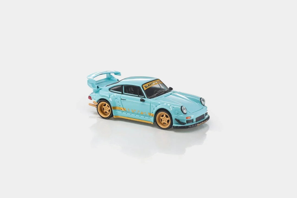 *PRE-ORDER* Porsche diecast RWB 930 GT Wing Tiffany Blue (Chance of Chase Car), 1:64 Scale — image 4