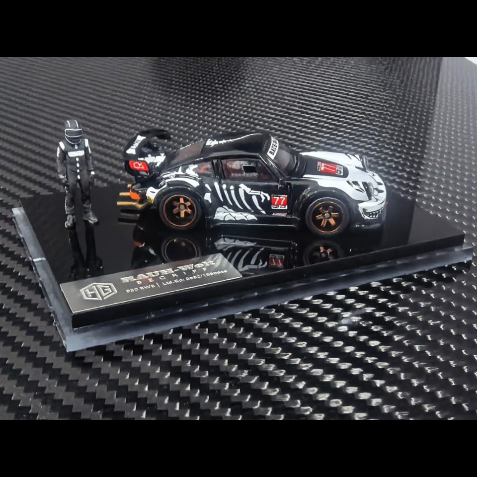 *PRE-ORDER* RWB930 GT Wing (Open-Engin & Rear Hoods+Doors, Visible Engine) Skeleton Dinosaur Livery with Figure, 1:64 Scale — image 5