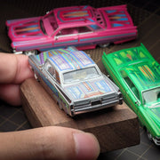*PRE-ORDER* Cadillac DeVille Coupe Jump Car Metal green with floral pattern 1964, 1:64 Scale — image 6