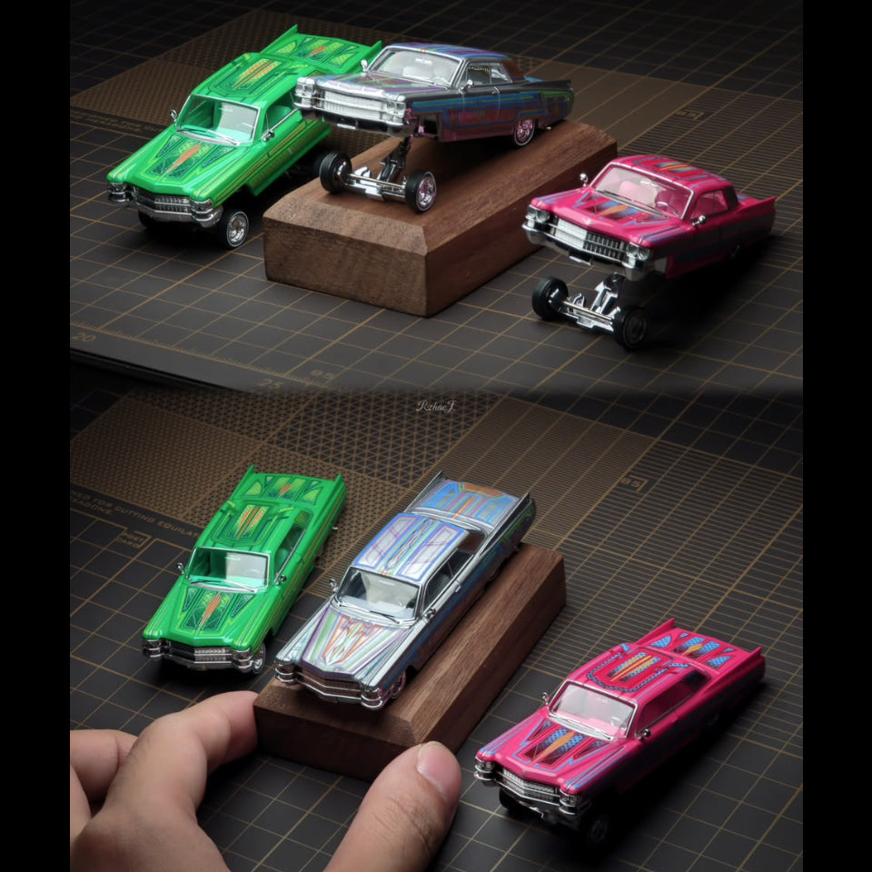 *PRE-ORDER* Cadillac DeVille Coupe Jump Car Silver ribbon with flowers 1964, 1:64 Scale — image 2