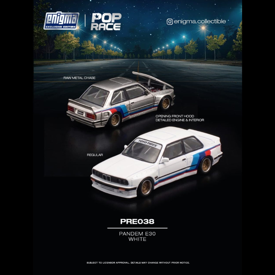*PRE-ORDER* E30 Pandem (Chance of Chase Car), 1:64 Scale (White) — image 1