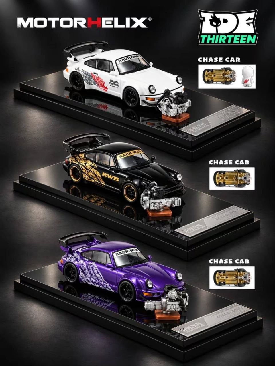 *IDE 2026* Porsche diecast RWB 964 Chance of Chase Car (Limited of 999pcs), 1:64 Scale (Purple) — image 2
