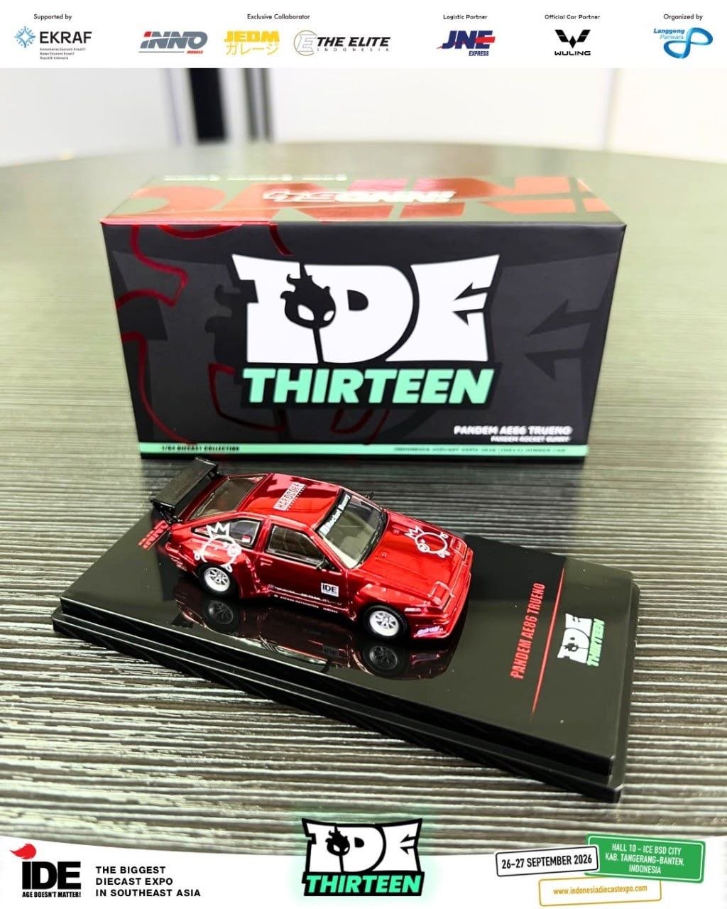 *IDE 2026* Pandem AE86 Trueno Metallic Red PandeM Livery (Welcome Dinner Car), 1:64 Scale — image 2