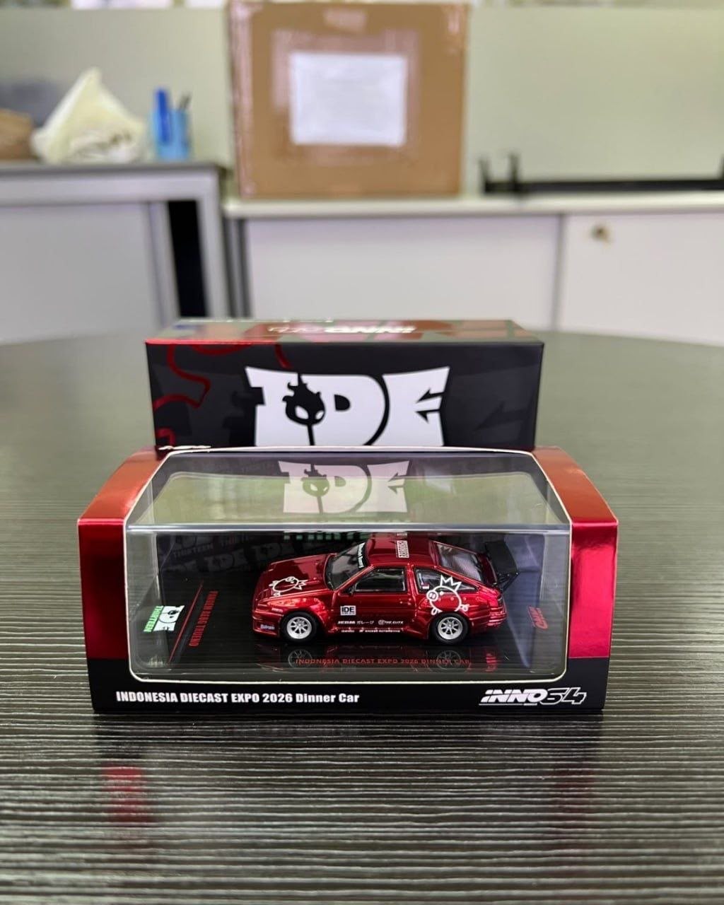 *IDE 2026* Pandem AE86 Trueno Metallic Red PandeM Livery (Welcome Dinner Car), 1:64 Scale — image 4