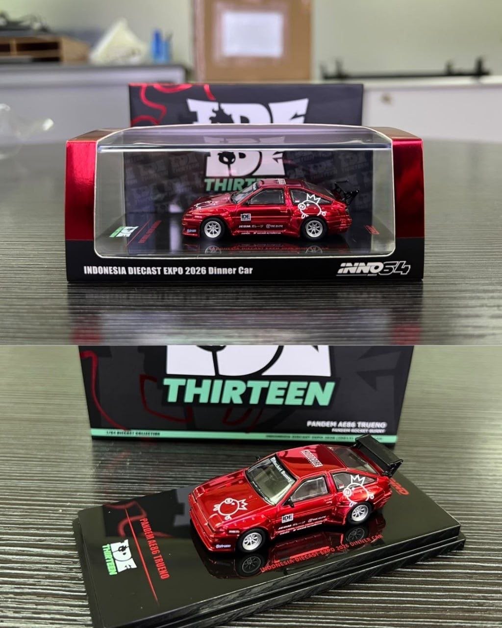 *IDE 2026* Pandem AE86 Trueno Metallic Red PandeM Livery (Welcome Dinner Car), 1:64 Scale — image 1
