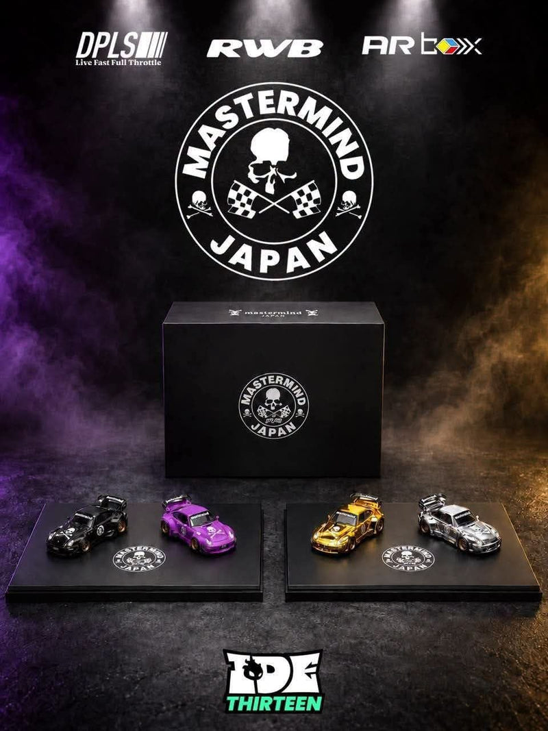 *IDE 2026* Porsche diecast RWB 993 Mastermind Edition Set (Black and Purple Mastermind livery Set, Electroplated Gold and Electroplated Silver Chase Mastermind livery Set), 1:64… — image 1