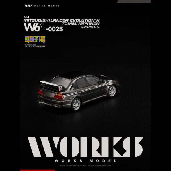 *HKTCS 2026* Mitsubishi Lancer Evolution VI Tommi Mäkinen Edition (Gun metal), 1:64 Scale — image 3