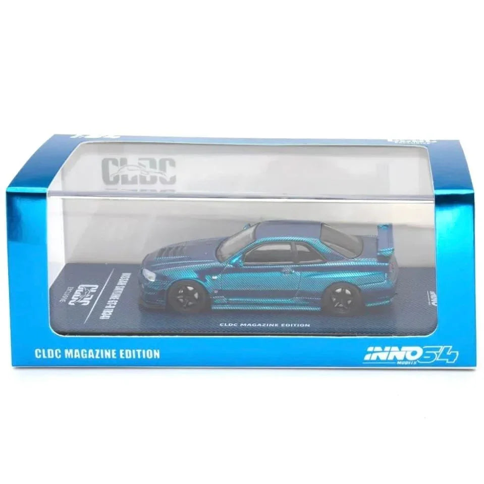 Skyline GT-R R34 CLDC Magazine Edition,1:64 Scale (Chrome Blue) — image 1
