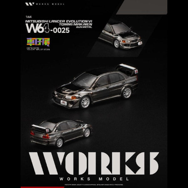 *HKTCS 2026* Mitsubishi Lancer Evolution VI Tommi Mäkinen Edition (Gun metal), 1:64 Scale — image 1