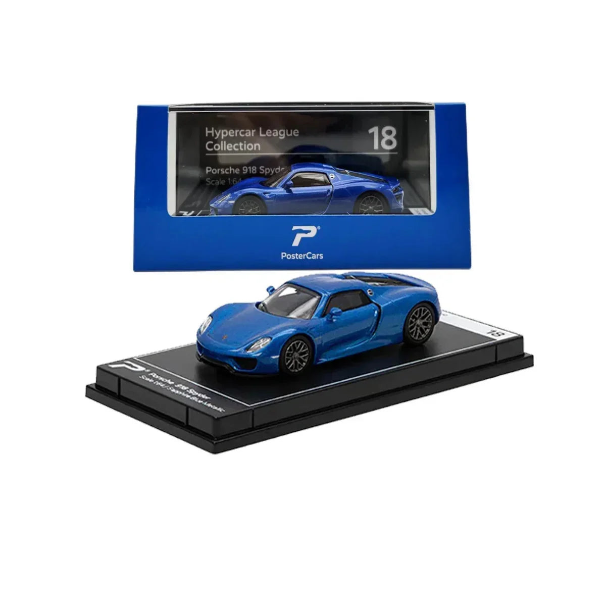 Porsche diecast 918 Spyder, 1:64 Scale (Blue) — image 4
