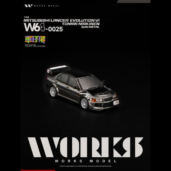 *HKTCS 2026* Mitsubishi Lancer Evolution VI Tommi Mäkinen Edition (Gun metal), 1:64 Scale — image 4