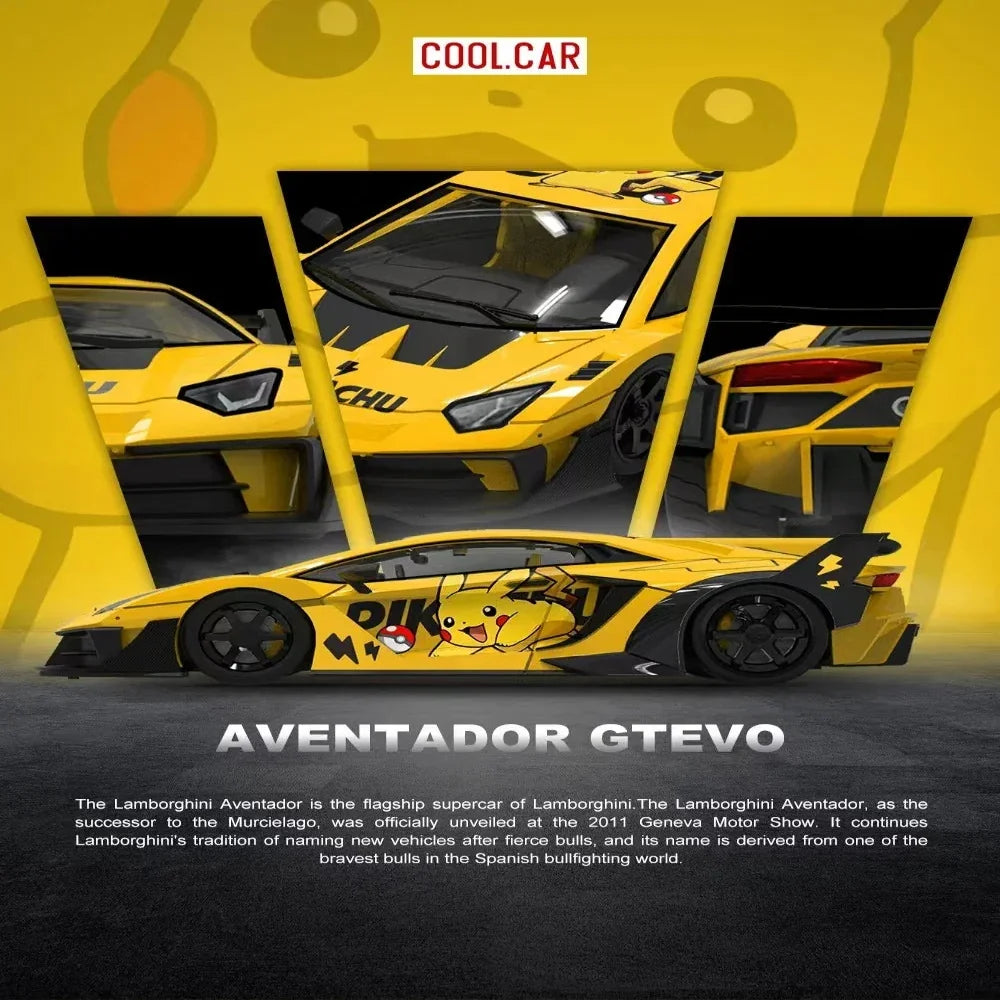*PRE-ORDER* Lamborghini GTEVO Pikachu, 1:64 Scale (Yellow) — image 1