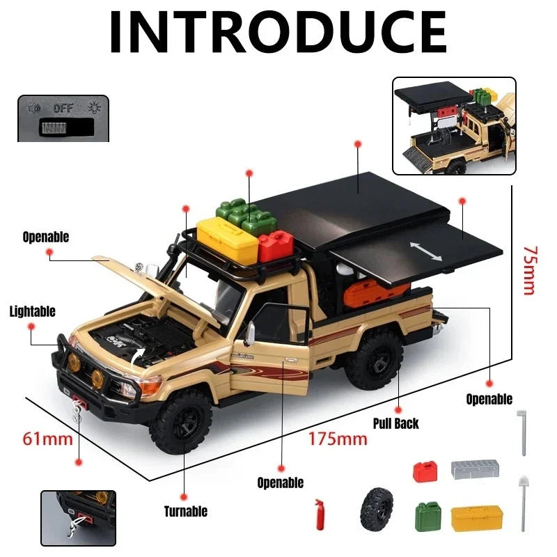 Toyota Land Cruiser LC79 with Accessories, 1:32 Scale (Sand Color) — image 2
