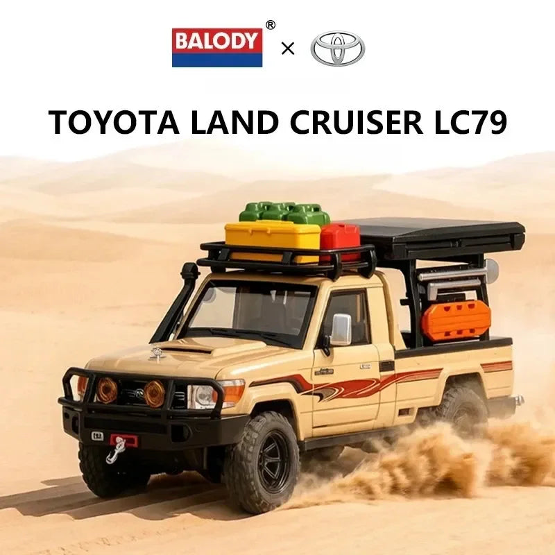 Toyota Land Cruiser LC79 with Accessories, 1:32 Scale (Sand Color) — image 1