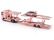 Mercedes-Benz Actros Double Axle Towing Truck - Pink Pig - Right-Hand Drive (Includes 1:64 Honda Fit Model Car with Matching Livery), 1:64 Scale — image 4