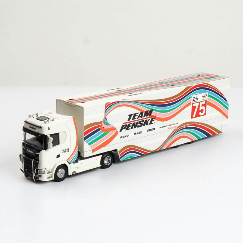 *Pre-Orders* S-Series S730 V8 Enclosed Double Deck Gull Wing Transporter (White LeMans Livery), 1:64 Scale — image 2