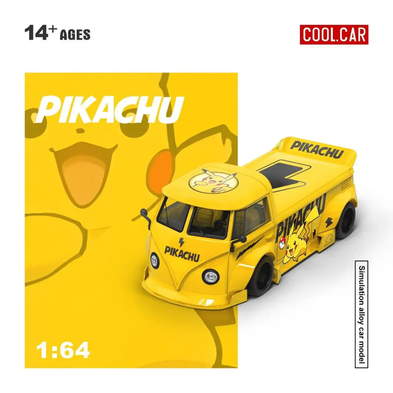 *PRE-ORDER* Volkswagen T1 pickup truck - Pikachu painted, 1:64 Scale (Yellow) — image 1