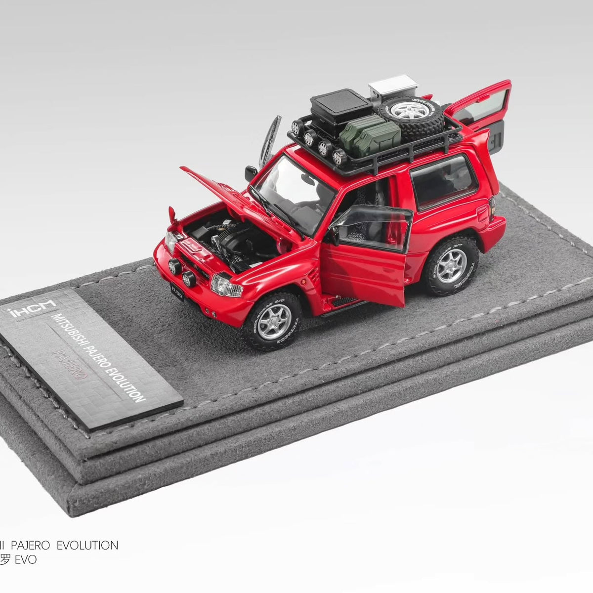 *Pre-Orders* Mitsubishi Licensed Products - Pajero Evolution V55 (Open-Engin & Rear Hoods+Doors, Visible Engine), 1:64 Scale (Palma Red) — image 2