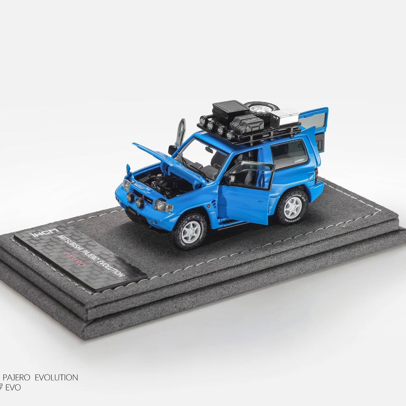 *Pre-Orders* Mitsubishi Licensed Products - Pajero Evolution V55 (Open-Engin & Rear Hoods+Doors, Visible Engine), 1:64 Scale (Blue) — image 2