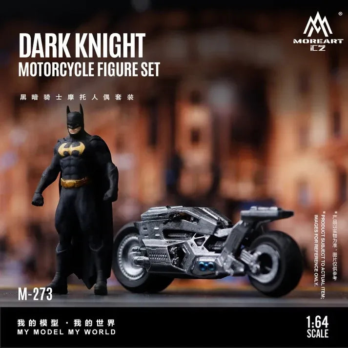 *PRE-ORDER* Dark Knight Motorcycle Figure Set Resin Model, 1:64 Scale — image 1