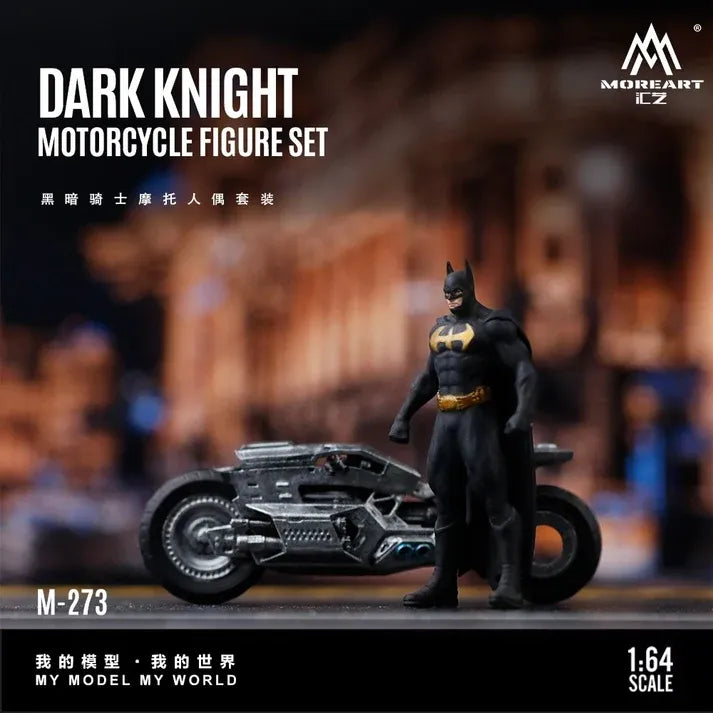 *PRE-ORDER* Dark Knight Motorcycle Figure Set Resin Model, 1:64 Scale — image 3