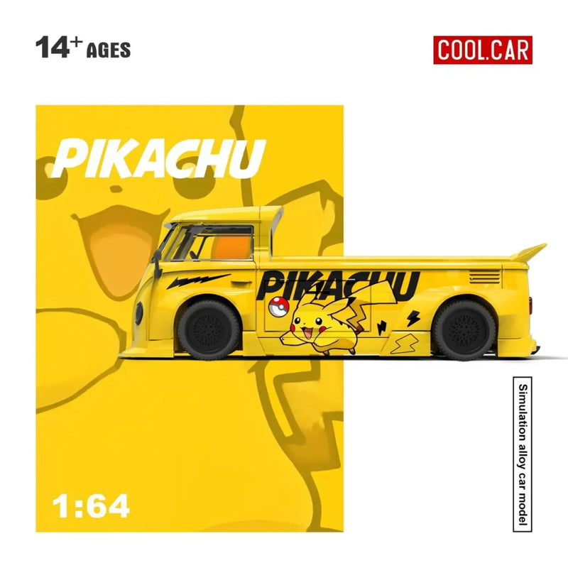 *PRE-ORDER* Volkswagen T1 pickup truck - Pikachu painted, 1:64 Scale (Yellow) — image 2