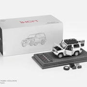 *Pre-Orders* Mitsubishi Licensed Products - Pajero Evolution V55 (Open-Engin & Rear Hoods+Doors, Visible Engine), 1:64 Scale (White) — image 1