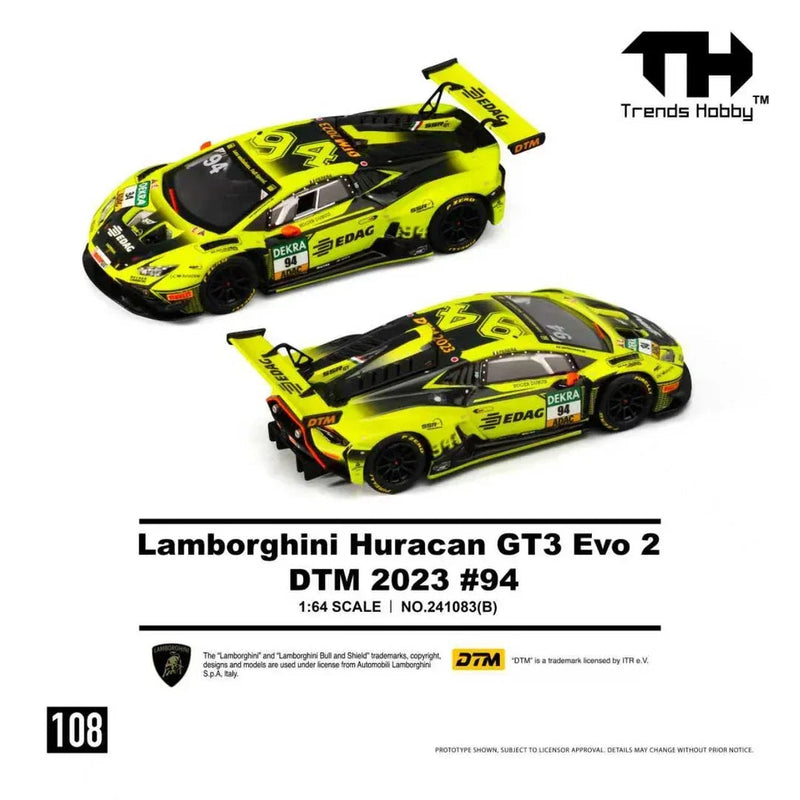 *PRE-ORDER* Lamborghini Huracan GT3 Evo2 DTM2023 #94, 1:64 Scale — image 2