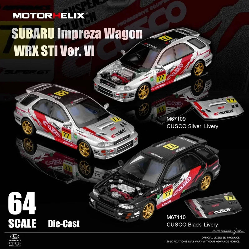 *PRE-ORDER* Subaru Impreza Wagon WRX STi Version VI Cusco Silver Livery, 1:64 Scale — image 2
