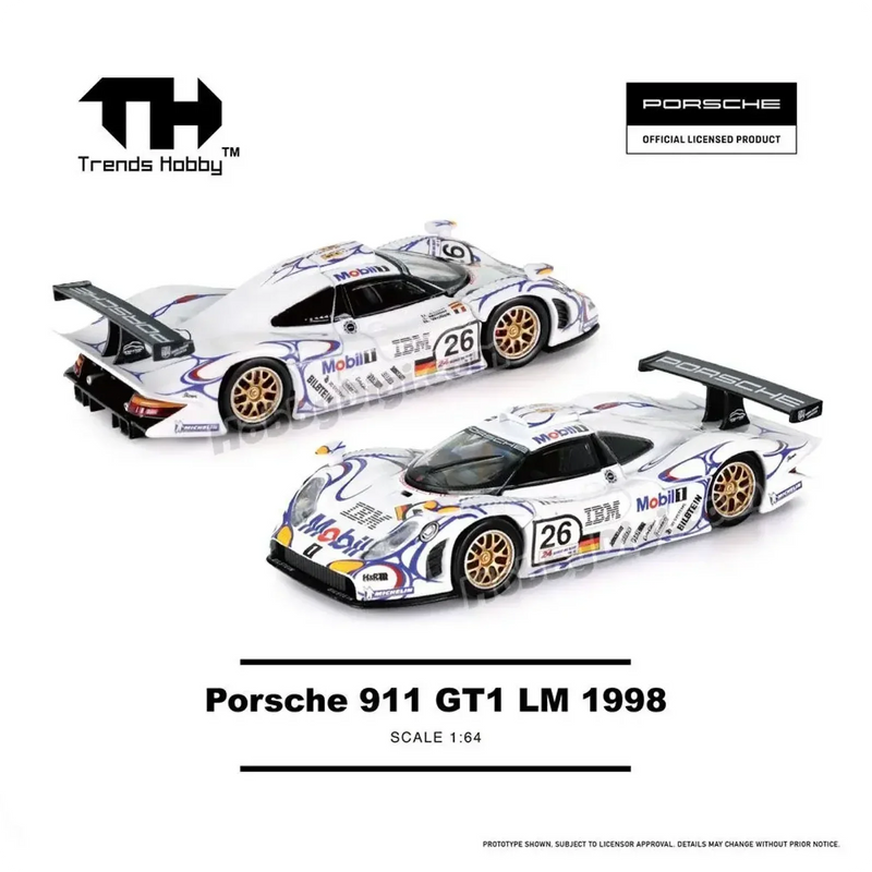 Porsche diecast 911 GTI LM 1998, 1:64 Scale — image 1
