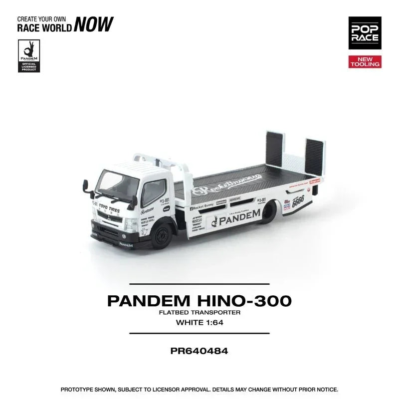 *PRE-ORDER* Pandem Fuso 300 Flatbed Transporter New Tooling, 1:64 Scale (White) — image 1