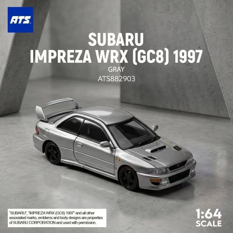 *PRE-ORDER* SUBARU IMPREZA WRX (GC8) 1997, 1:64 Scale (Gray) — image 1