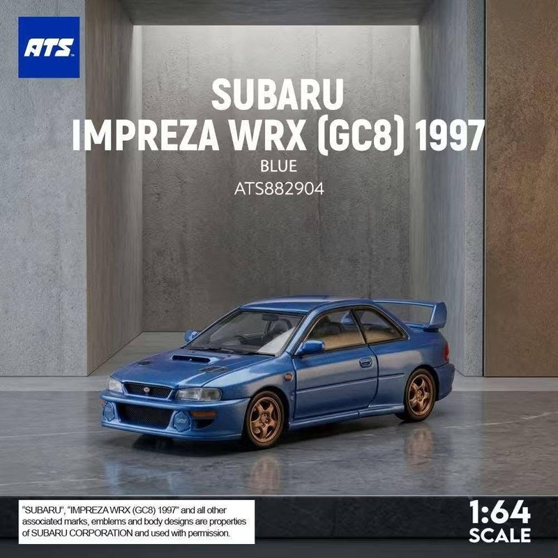 *PRE-ORDER* SUBARU IMPREZA WRX (GC8) 1997, 1:64 Scale (Blue) — image 1