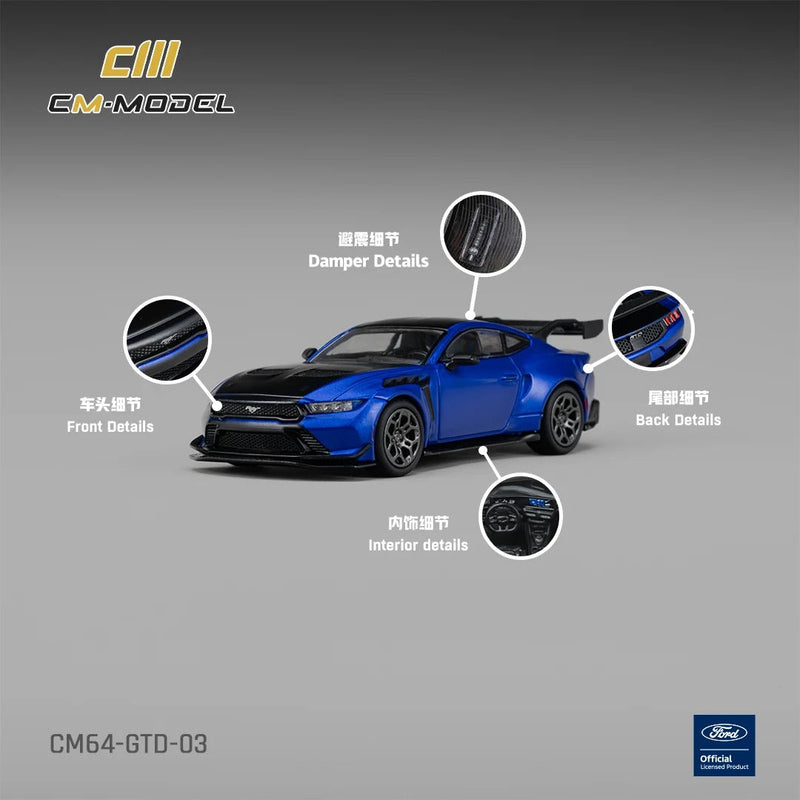 *PRE-ORDER* Ford GTD – Lightning Blue with Vivid Black Hood, 1:64 Scale — image 1