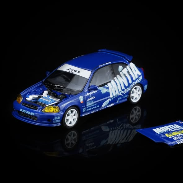 Honda Civic TYPE R (EK9) Customized Exceed Blue (Mintia), 1:64 Scale — image 1