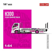 *PRE-ORDER* H300 Flatbed Transport Truck, 1:64 Scale (White & Pink) — image 4