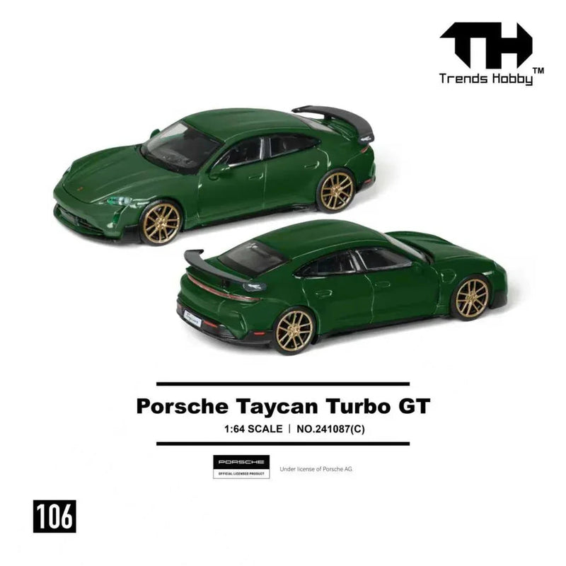 Porsche diecast Taycan Turbo GT, 1:64 Scale (Green) — image 1