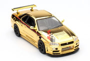 Nissan Skyline GT-R (R34) Nismo R-Tune Gold Chrome Hobby Expo China 2023 Event Edition,1:64 Scale (Gold) — image 4