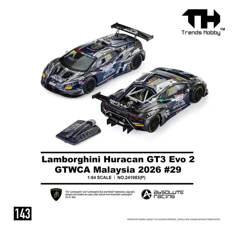 *PRE-ORDER* Lamborghini Huracan GT3 EVO2 - GTWCA 2026 29# , 1:64 Scale — image 1