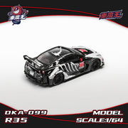Nissan GT-R R35 LBWK Widebody, Skeleton Dinosaur Livery (DKA-099) Chance of Chase, 1:64 Scale — image 9
