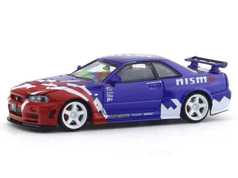 *HEC 2026* Nissan Skyline GT-R (BNR34) Nismo R-Tune Concept, 1:64 Scale (Blue & Red) — image 1