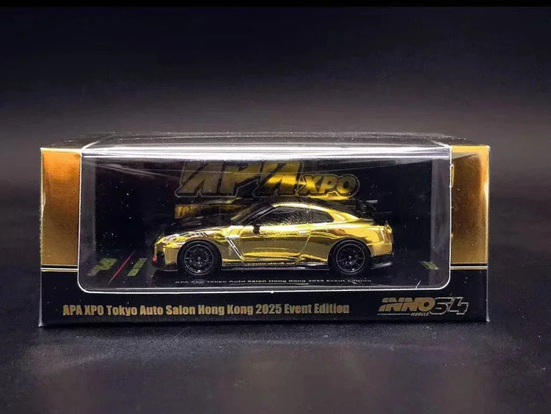GT-R (R35) Nismo Apaexpo Tokyo Auto Salon Hong Kong 2025, 1:64 Scale (Chrome Gold) — image 1